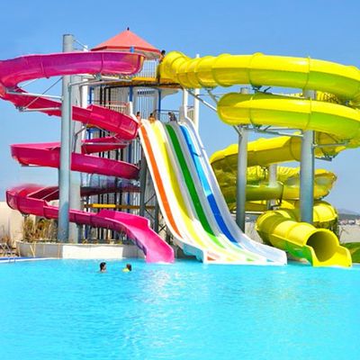 Height  4m 8m Rafting Water Slide Rainbow Water Slide Environmental Friendly